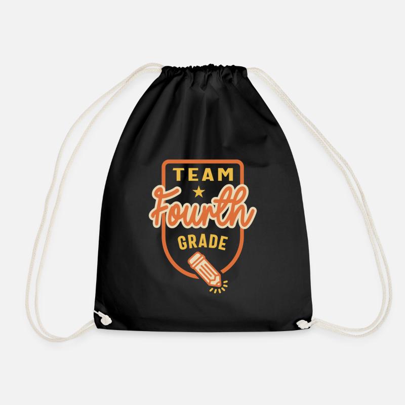Team Fourth Grade Teacher Student Back to School - Drawstring Bag - black
