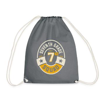 Seventh 7th Grade Squad Team Back To School - Drawstring Bag - grey - Front