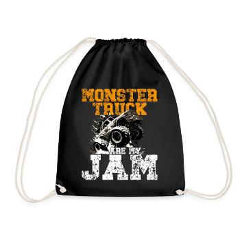 Monster Truck Are My Jam Monster Trucks - Drawstring Bag - black - Front