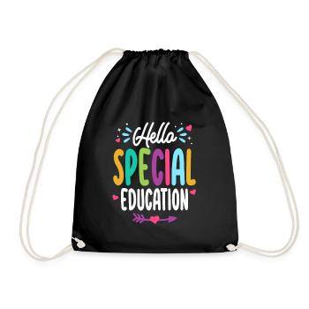 Hello Special Education Back To School Teacher - Drawstring Bag - black - Front