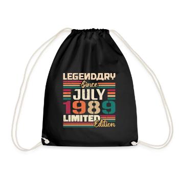 Juillet 1989 Anniversaire Juillet 1989 Juillet Année - Sac de sport léger - noir - Devant
