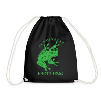 St. Paddy's Day Party Frosch - Turnbeutel - Schwarz - Vorne