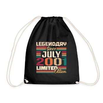Juillet 2001 Anniversaire Juillet 2001 Juillet Millésime - Sac de sport léger - noir - Devant