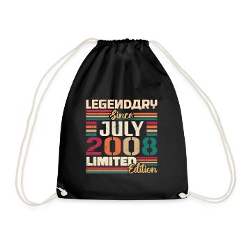 July 2008 Anniversary July 2008 July Vintage - Drawstring Bag - black - Front