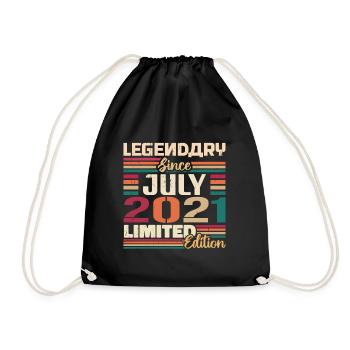 July 2021 Anniversary July 2021 July Vintage - Drawstring Bag - black - Front