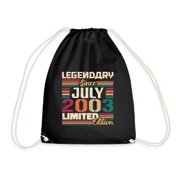 Juillet 2003 Anniversaire Juillet 2003 Juillet Millésime - Sac de sport léger - noir - Devant