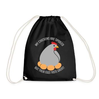 Mes poules sont gâtées mais les œufs ont bon goût - Sac de sport léger - noir - Devant