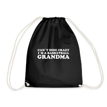I Can't Hide Crazy Basketball Granny - Drawstring Bag - black - Front