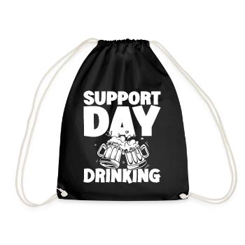Support Day Drinking Squad Party and Beer Drinking - Drawstring Bag - black - Front
