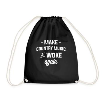 Make Country Music Not Woke Again - Drawstring Bag - black - Front
