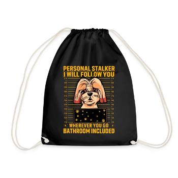 Shih Tzu Stalker - Drawstring Bag - black - Front