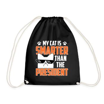 Meine Katze Ist Schlauer Als Der Präsident - Turnbeutel - Schwarz - Vorne