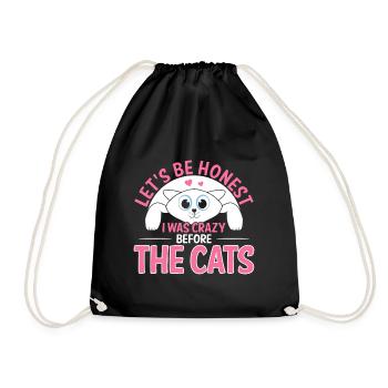 Let's face it, I've been crazy about cats - Drawstring Bag - black - Front