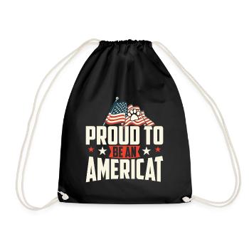 Stolz Eine Amerikaner Katze Zu Sein - Turnbeutel - Schwarz - Vorne