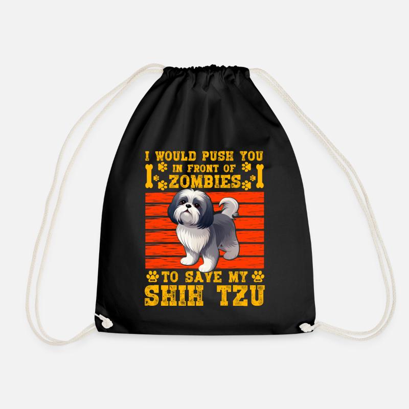 Shih Tzu - Drawstring Bag - black