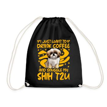 J’ai juste envie de boire un café et de me blottir contre Shih Tzu - Sac de sport léger - noir - Devant