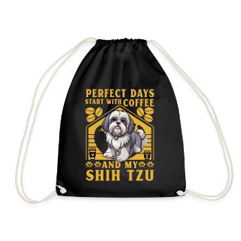 Les journées parfaites commencent avec le café et mon Shih Tzu - Sac de sport léger - noir - Devant