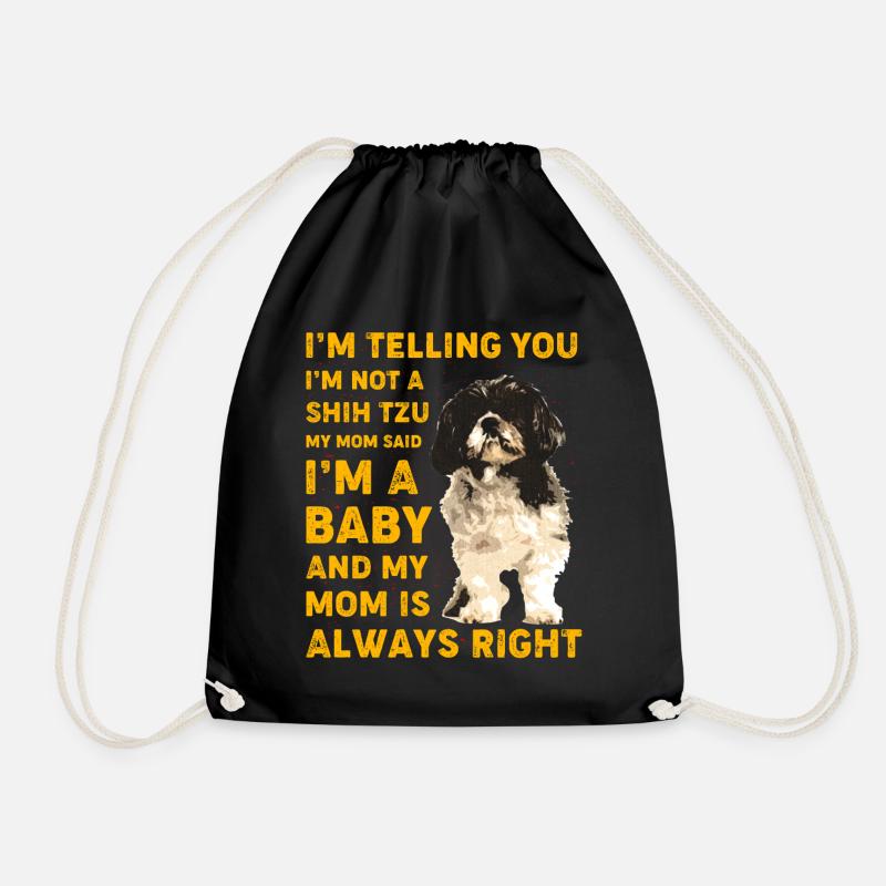 Shih Tzu - Drawstring Bag - black