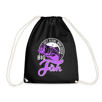 Juste une fille attrapant de gros poissons - Sac de sport léger - noir - Devant