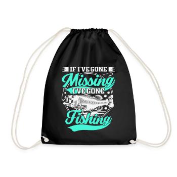 Quand j’ai disparu, je suis allé pêcher - Sac de sport léger - noir - Devant