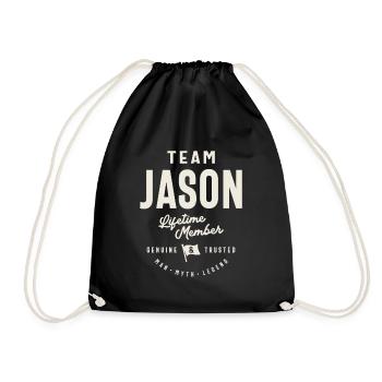 Team Jason Lebenslanges Mitglied Jason Name - Turnbeutel - Schwarz - Vorne