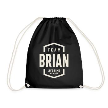 Team Brian Lifetime-Mitglied Brian Name - Turnbeutel - Schwarz - Vorne