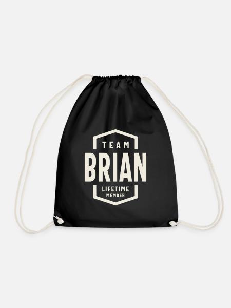 Team Brian Lifetime Member Brian Name - Drawstring Bag - black