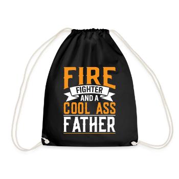 Feuerwehrmann Und Ein Cooler Vater - Turnbeutel - Schwarz - Vorne