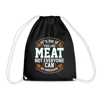 It's okay if you eat meat - Drawstring Bag - black - Front