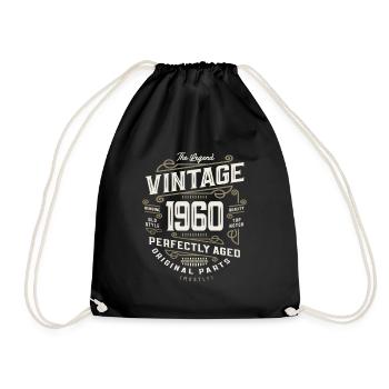 Vintage 63. Geburtstag Dekorationen Lustig 1960 - Turnbeutel - Schwarz - Vorne