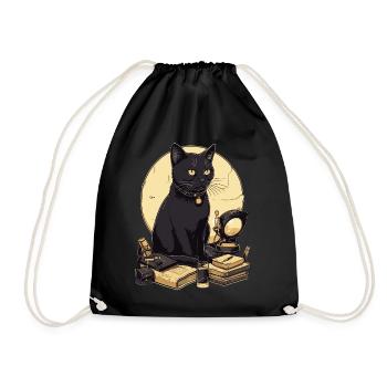 Chat noir avec des livres Bombay Cat Book Cats - Sac de sport léger - noir - Devant
