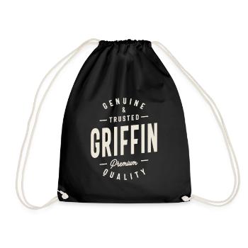 Griffin Genuine and Trusted Griffin Name - Drawstring Bag - black - Front