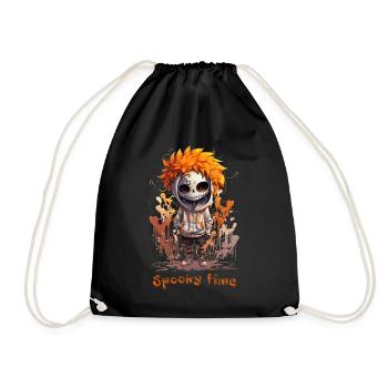 Spooky time Halloween Ghost Time Skeleton Ghost - Drawstring Bag - black - Front