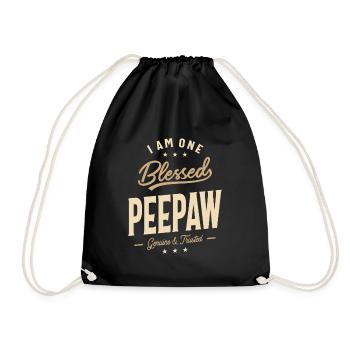 Peepaw Design - Grandpa - Drawstring Bag - black - Front