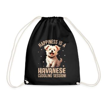 Happiness is a Havanese cuddling Session - Turnbeutel - Schwarz - Vorne