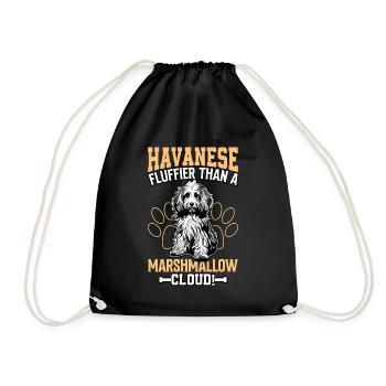 Havanese fluffier than a Marshmallow Cloud - Drawstring Bag - black - Front