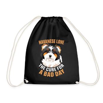 Havanese Love the cure for a bad day - Turnbeutel - Schwarz - Vorne