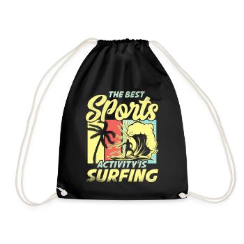 Die Beste Sportliche Aktivität Ist Surfen - Turnbeutel - Schwarz - Vorne