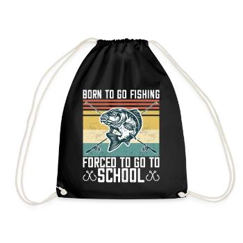 Born To Go Fishing Bass Fish Fisherman Boys - Drawstring Bag - black - Front
