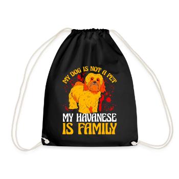 My dog is not a pet my Havanese is family - Drawstring Bag - black - Front