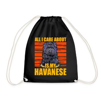 All i care about is my Havanese - Drawstring Bag - black - Front