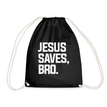 Faith-Fueled Jesus Saves Bro Design - Drawstring Bag - black - Front