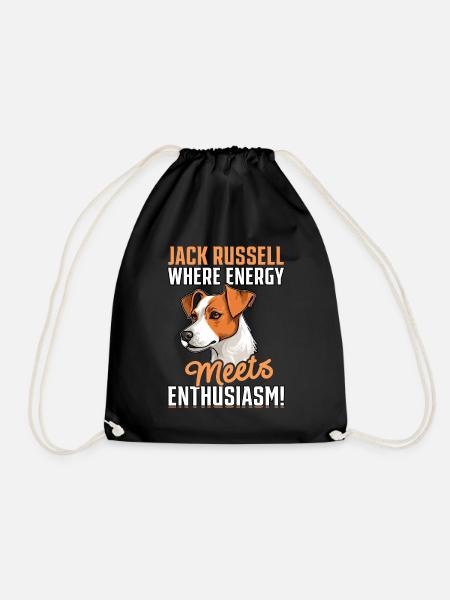 Jack Russell where energy meets enthusiasm - Turnbeutel - Schwarz