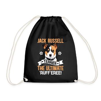 Jack Russell Terrier the ultimate ruff eree - Drawstring Bag - black - Front