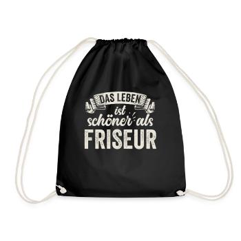 Lustige Friseur Frisör Haare Stylist Salon - Turnbeutel - Schwarz - Vorne