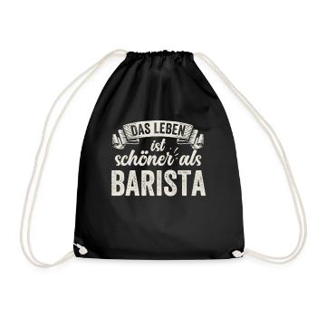 Lustige Barista Kaffee Café Latte Espresso - Turnbeutel - Schwarz - Vorne