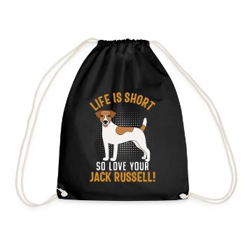 La vie est courte, alors aimez votre Jack Russell - Sac de sport léger - noir - Devant
