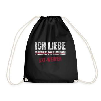 Axt-werfen Ich Liebe Zeitvertreib Hobby - Turnbeutel - Schwarz - Vorne