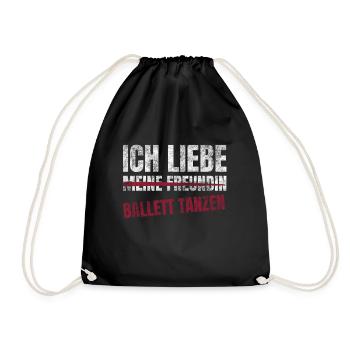 Ballett Tanzen Ich Liebe Zeitvertreib Hobby - Turnbeutel - Schwarz - Vorne