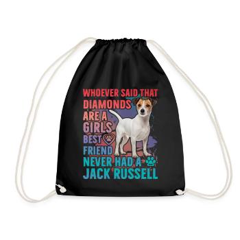 Jack Russell Lustiger Spruch - Turnbeutel - Schwarz - Vorne